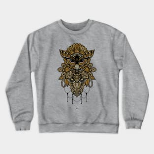 Elegant golden steampunk owl. Crewneck Sweatshirt